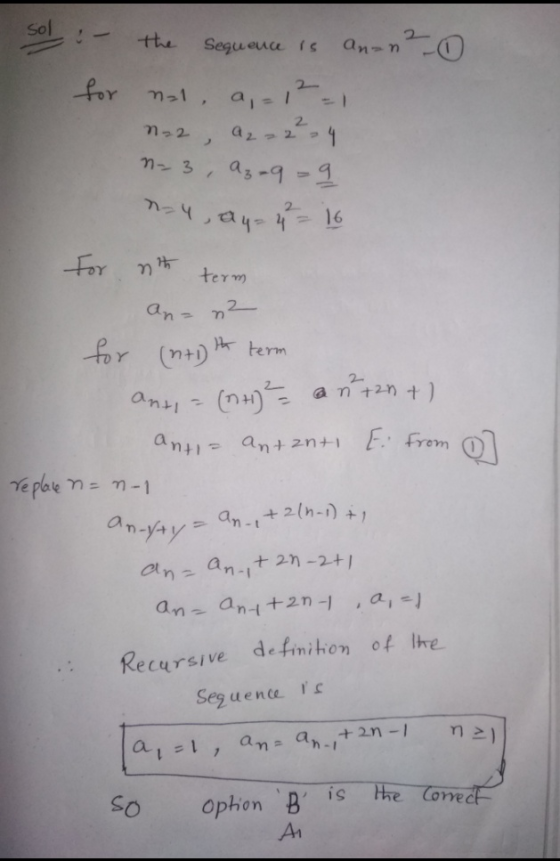Sol , tte Sequencers an>M←(I 2- 2. 2 a2つ2つ , r term a. on-an-i Recursive defmihon of le Seguence I An