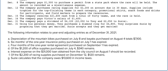 LUCE. Dec. 8 The company pays $1,500 to purchase a permit from a state park where the race will be held. The amount is record