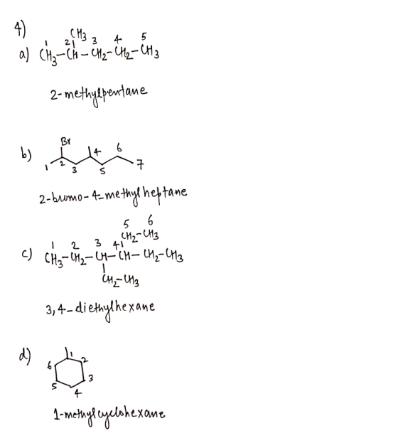 „СИз , , , а) CH,-сі – і,-ЧИ, – на 2-methylpentane S 2-bremo-4-methyl heftane Иргиз 3 п,-й, c) ch,- ін,-ін-би- си, а ш,-і, 1