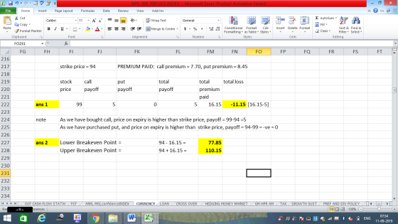 NPV, IRR, PBP,OCFINDEX - Microsoft Excel (Product Activation Failed) View Add-Ins File Home Insert Page Layout Formulas Data