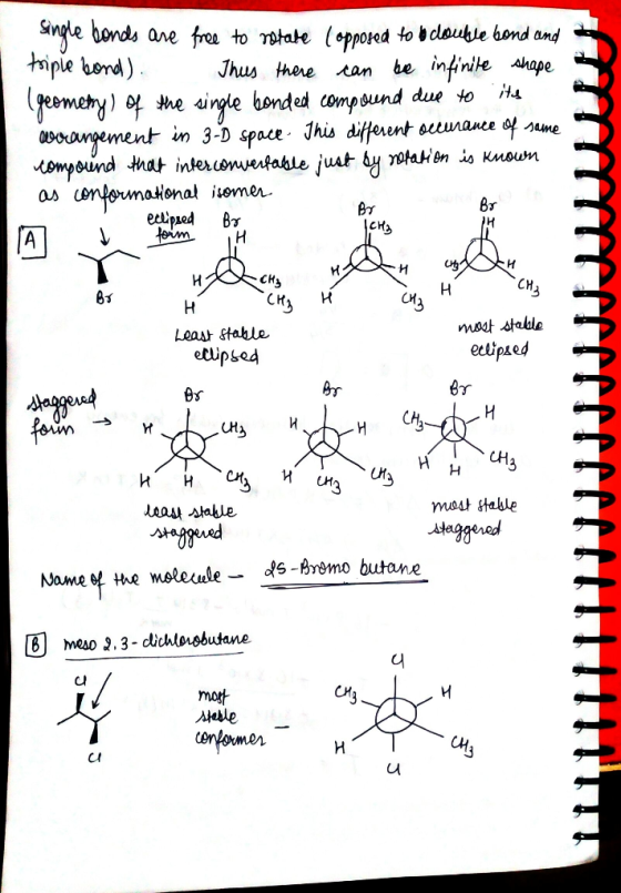 at Single bonds are free to rotate (opposed to be double bond and triple bond). Thus there can be infinite shape (geometry) o