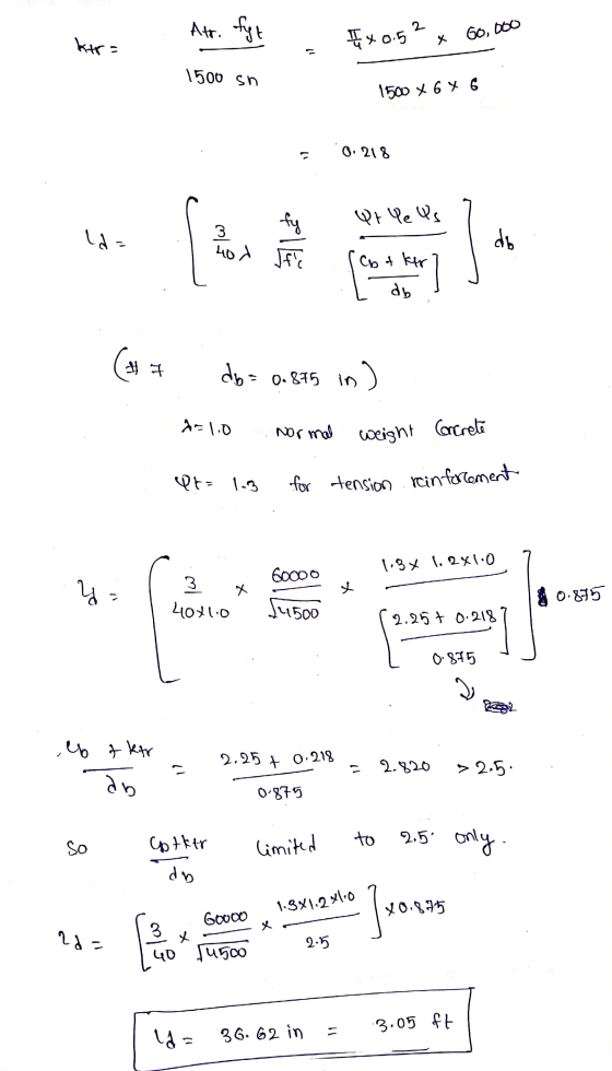 Atr. fyt ktr= 60,000 I+0.52 + - 1500 sh 1500 x 646 0.218 QrVe Us 3 fy la= do 404 Ife Cb & kir db (** do= 0.875 in ) A 1.0 Nor
