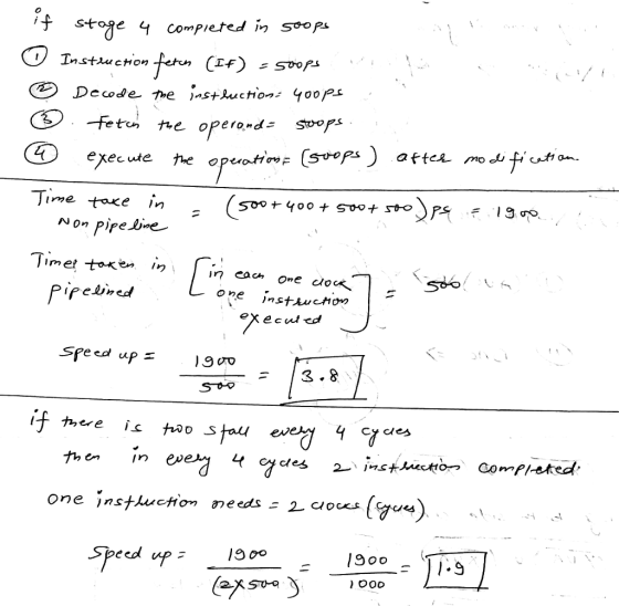 s七 リInsthu cHOn Fetcn t.eopero.ndニ So尸s tun Time toxe In - in each One coc ipelined one instAucr… execut ed = 13.8 evv Speed 19 go
