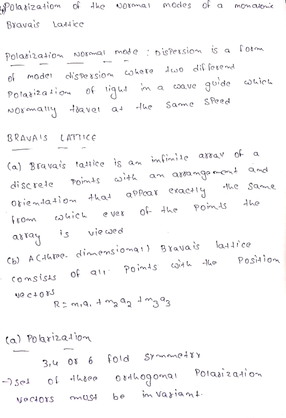 Pola t2atiom of dhe 0Oxama modes OF a momatoi BYavais Latice Polasi2ationNorma mode : Dis Persion is a dwo dif ferend Mode ah