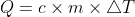 Q = c \times m\times \bigtriangleup T