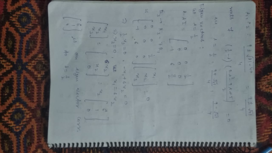 Nina2 = 9 3 581-40 9 2 Jul mots of act T h Eigen vectors ht A-d I = a 6 - R3-7R, an + E - o=?ngtin- Ingle rt и 0 Com an eigen