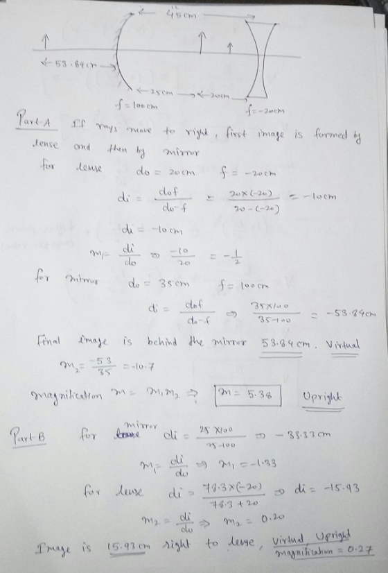 -53 64 s Ma to irst iage is formed b lense and FLewe for done do : 20cm 20 ch dlo f cli lo 20 2. inal mae is behd he 53.Vita