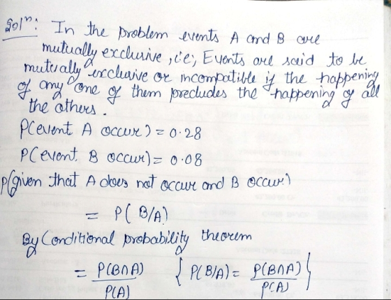 2010. In the problem events A and B are mutually exclusive scies Events ore sced to be muter ally cerclusive or incompatible
