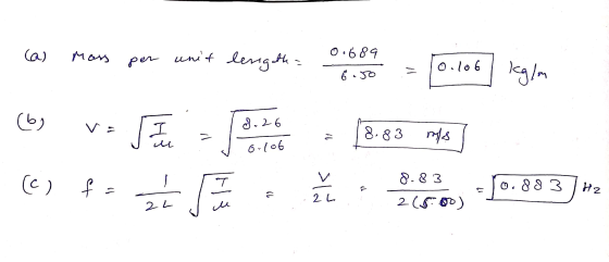 (a) Mars unit length pen 0.689 0.106 kg/m 6.50 را ) 3.26 II 17 8.83 rls u 6-106 (C) f 그 8.83 긽 0.883 ZH יר 1) 2 L 2 L 2 (02)