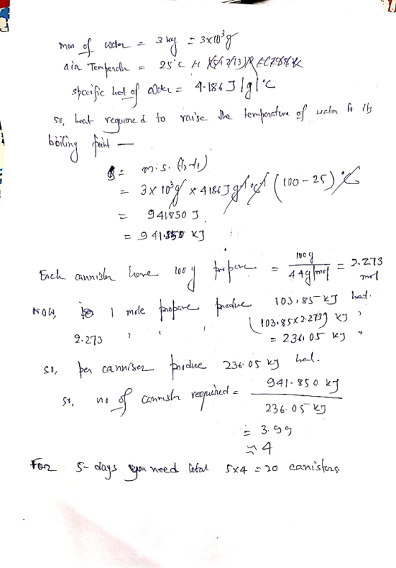 mos of water a 3 kg = 3x103g air Tempercfia = 25°C H XA 213)RELLSEK speeific het of acke = 4+186Ilgi.c. so, heat required to