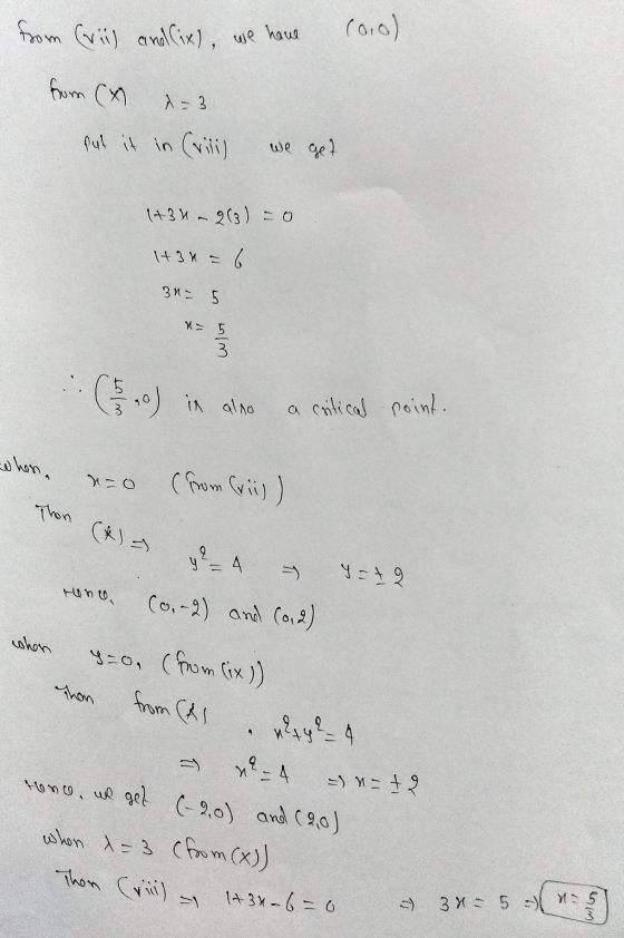 from (vii) and (ix), we have (0,0) from (W - 3 we get 1+34 - 9(3) = 0 1+34 = 6 3n = 5 X 5 تا ( is also a critical point. n-o