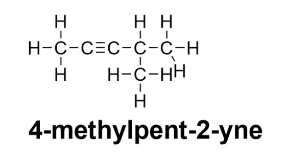 ннн н-c-c=C-с-с-н н н-с-НН 4-methylpent-2-yne