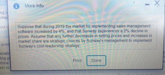 i More Info ng i omel uct Suppose that during 2019 the market for implementing sales management software increased by 4%, and