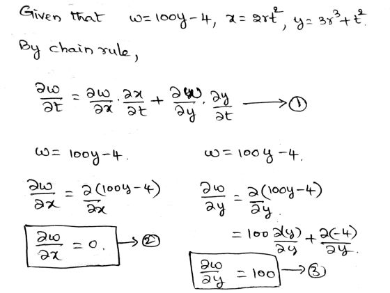 Given that 0= (о ooy - 4, 2= grť = 3х ****, By chain rule, Əю at Әр әz Ә at Әуә + ay at 0- loo) -4. a = 100 % -+. Әио 1 Ə (10