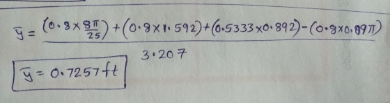 (0.3XST) + (0.3x1.592)+(6.5333x0.812)-(०.१४0.897) 3.207 1-0.7257ft