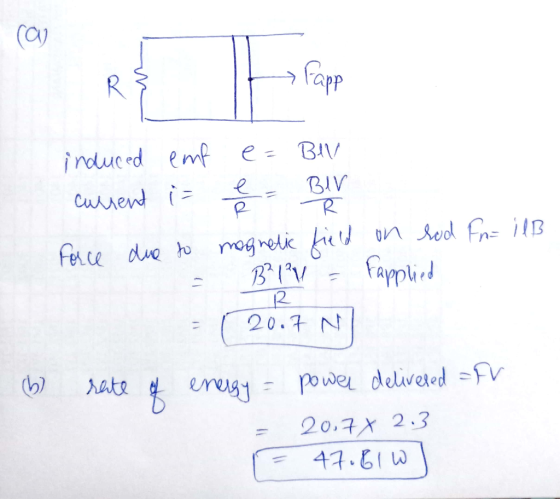 (ay Papp irduced emp e BIV BIV R Curent 1 n ded r ilB mognelk ferce due ho fapid 12 20.7 N rate erug Power deliveted-Fv 20.7