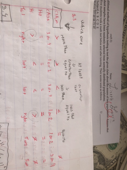 PC4 P cw(9.3) Name: Lizeth opt aditional method of hypothesis testing to test the given claim about the means of two populati