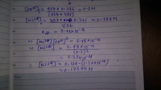 14 03 429 x 0.386 -0. 2M. (429 + 397) 397 K0 0.361 174 M 826 18 18 18! Tol - - KSP = 5:48* 10-16 [Ni 20 [0497² = 5.48410-16 [
