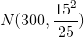 N(300,\frac{15^{2}}{25})