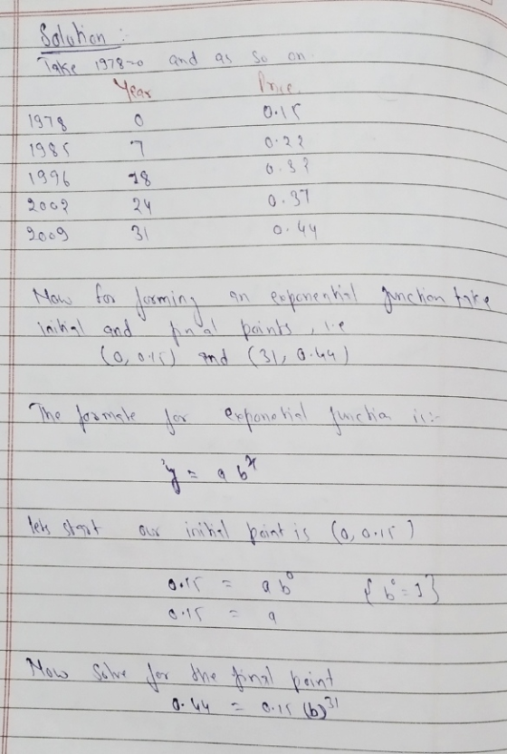 Saluhon : Take 197820 and as so on. Year 0.23 0.82 1978 1985 1996 २००२ 2009 0.37 Now initial gunction take for forming an exp