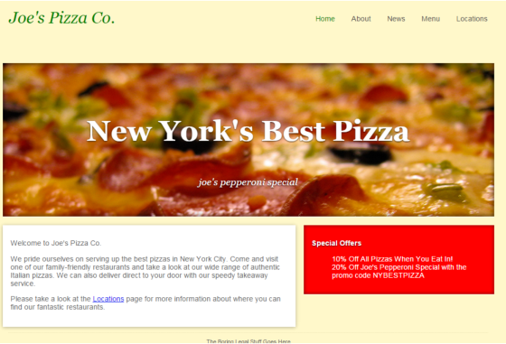 Joes Pizza Co. Home About News Menu Locations New Yorks Best Pizza joes pepperoni special Welcome to Joes Pizza Co. Speci