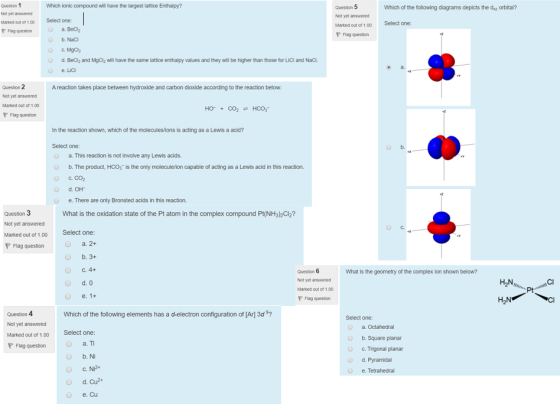 Which ionic compound will have the largest lattice Enthalpy? Which of the following diagrams depicts the d orbital? Question