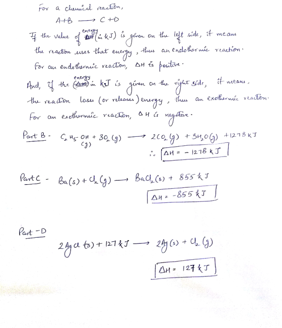For a chewcl eacon, C D A+B hide, tmeaus the value On an enclother mic reaction the reaction wsis that AHpoita For au endothu
