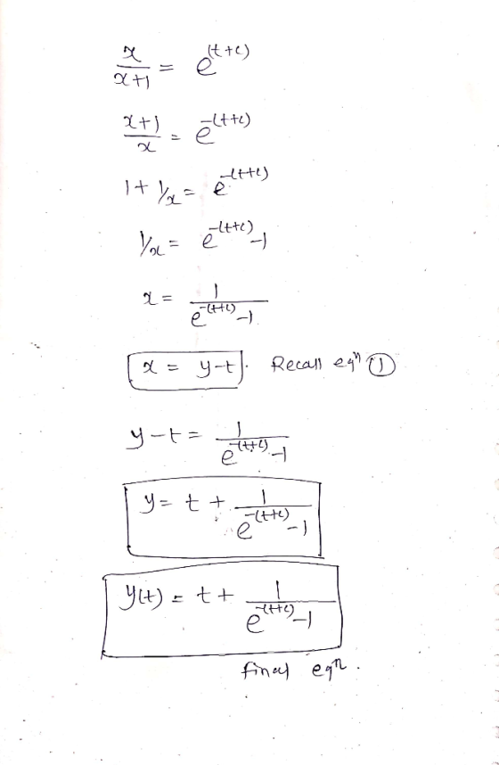 * = * 1-ety 1+ etty You = elite), = मक [ = y-t. Recally e D 9-t- 13- हमा | ye) = t + रस final egn.