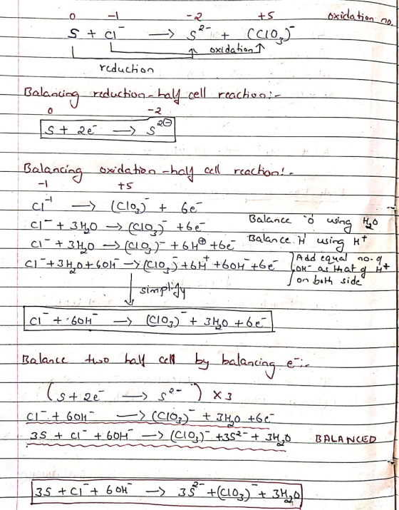 oxidation ne LOT S + c -2 -> Sat +5 CC10,) -1 oxidation - reduction Balancing reduction-baly cell reactionis -2 Ist aé sao +5