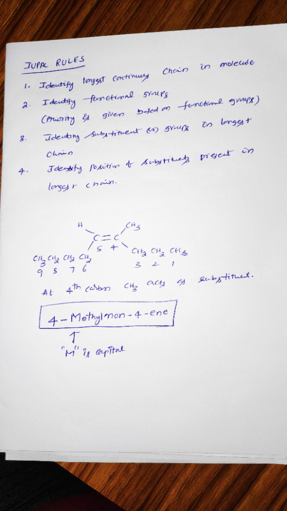 IUPAC RULES 1. Identify longest continuary Chain in morecue 2. I deutify functimal syrups (Priority & given based on function