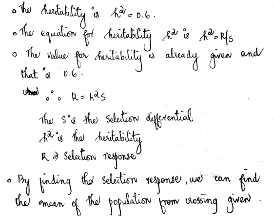o the O is ha=0.6. heritability o the equation for heritability &a is ha. Rfs o the value for turitability is already given a