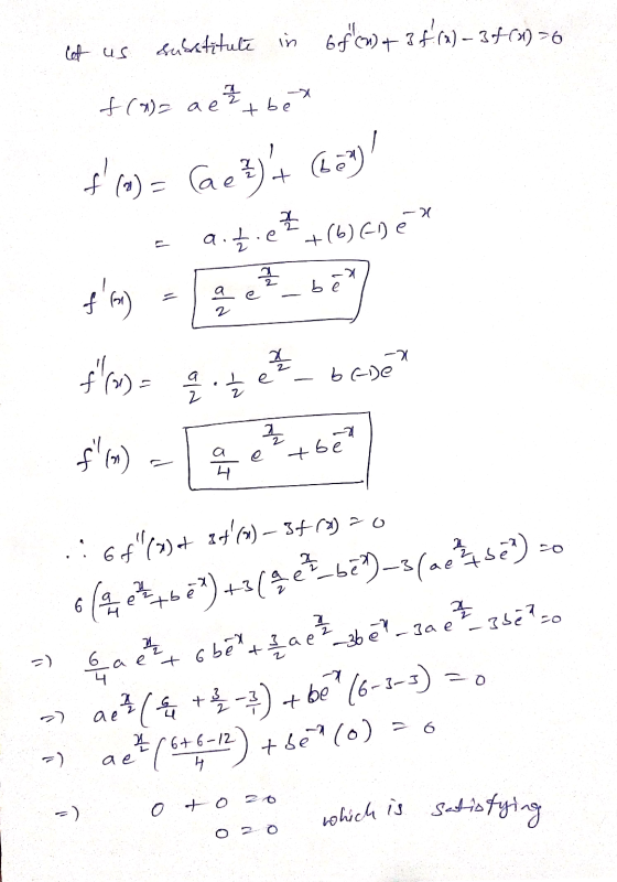 Cat us susatitute in 6f(o) + 38(*) – 3:4696 f(x)= a et be f(a) = (acz)4 (134) = 0.7.276)EDE e to)= a 2 beden .: 6f(*)+ 34
