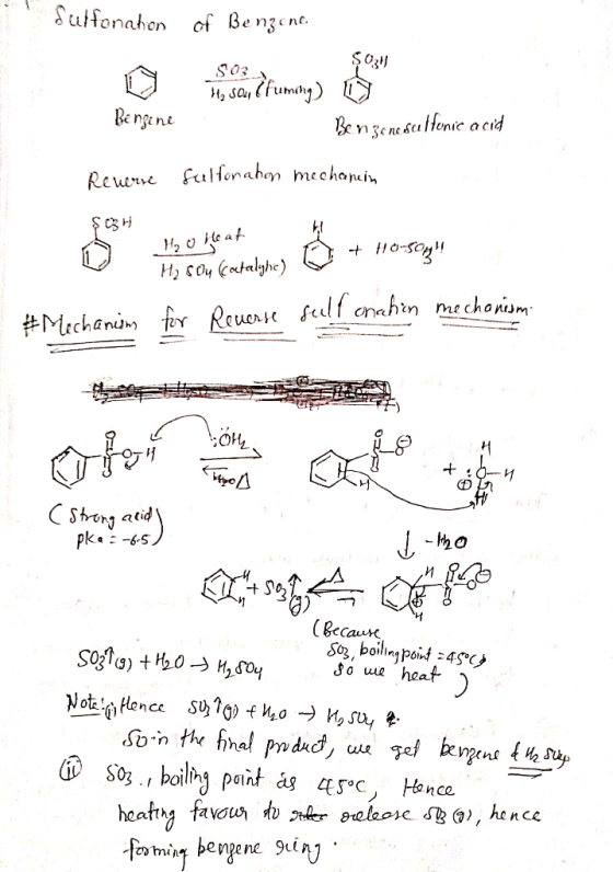 Sulfonahon of Benzene. o ne columns) Benzine Benzenesulfonic acid Reverse sulfonaton mechanin sch H₂o Heat Hy sou catalyhe) o