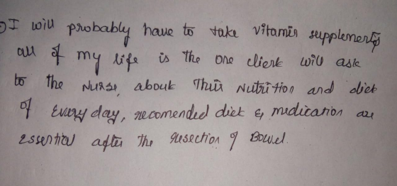 JI will probably have to take vitamin sepplenerto all of my life is the one client will ast to the nurse about Thar Nutrition
