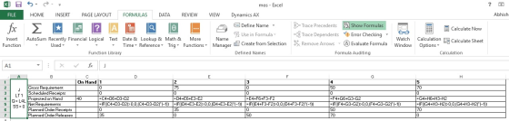 XUS ? mos - Excel Dynamics AX FILE HOME INSERT PAGE LAYOUT FORMULAS DATA REVIEW VIEW Abhish fx Σ Calculate Now Insert Functio