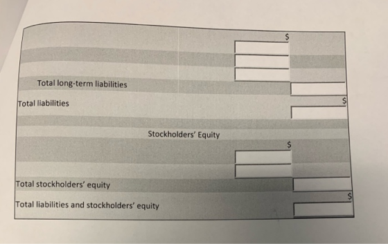 Total long-term liabilities Total liabilities Stockholders Equity Total stockholders equity Total liabilities and stockhold