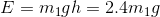 E=m_1gh=2.4 m_1g