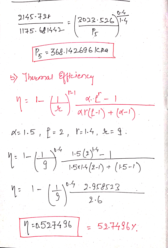 0.4 2145-724 3023.526 1.4 Ps 1175.641442 = 368.142696 kra 5 by Thermal Efficiency RI ...l s I - 11 r ar(2-1) + (4-1), d=1.5,