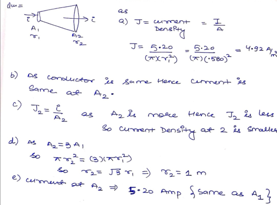 du= as U Hri = cement Densite 82 J= 5.20 (AXY3) = 4.92 Ay 2 5.20 (+)(•580) es is conductor es sarre Hence Cerment - same at A
