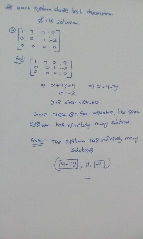 銀each Splem, clode byt dego iphon @n7 Sol, Since Theee & a fee vaaiable, tle give. sdutios ANS:- TRe system ha8 infnitely may