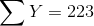 \sum Y=223