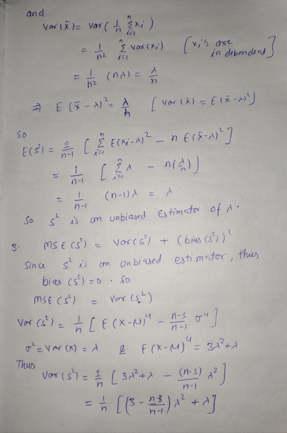 and var )= you to sxi ) El 1 { voorxi) (xis are in debondens nz tel 2 (nal = 1 12 = E(Y-x) ² - [yor (i) = E(F-2²) h so n E(5