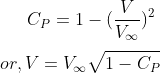 Op=1-7 or, V = VV1 - Cp