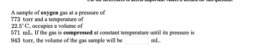 от и се спес 0 accc Ппрола напис п псиса по иппо чистио. A sample of oxygen gas at a pressure of 773 torr and a temperature o