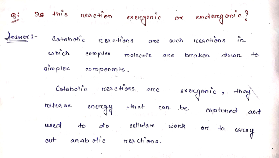gi Is this reaction ex eregonic Ore enderegenic Answer :- Catabolic reactions such reactions arte in which complex mole cote
