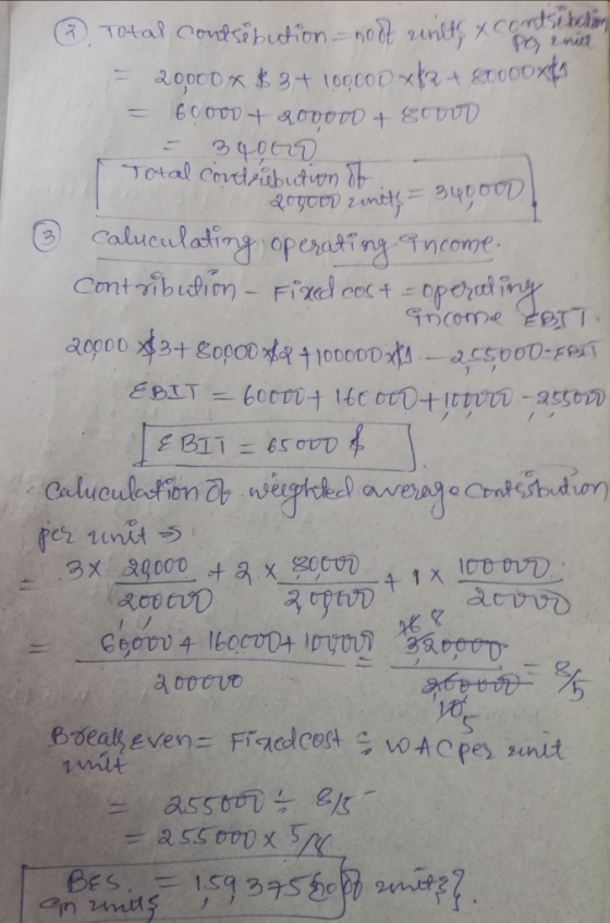 ②. Total contribution = noot units too nice = 20000 x $3+100000 xka + 80000% = 60000+ RODOVO + GOUUD 340677 I Total contribu