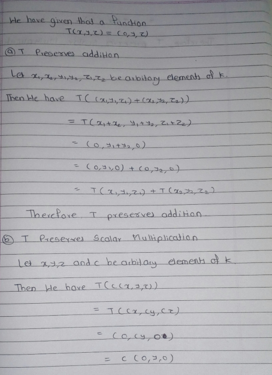Puadion He have qiven thad a TCa Coz T Preserven additan Let r be aibitary elenents k Then he have TC(x,z)+a2,a)) (o,t ). Co