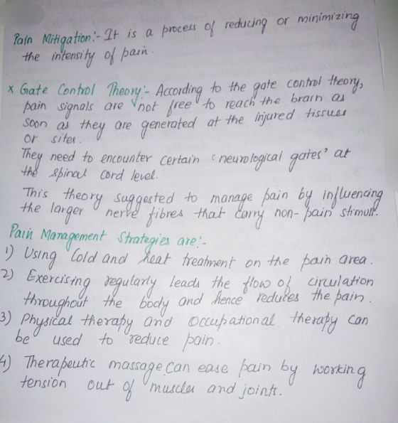 Nitigation.- It is a process of reducing or minimiz Tain the intensity ol bain x ate Conol heoy: According to the gate conta