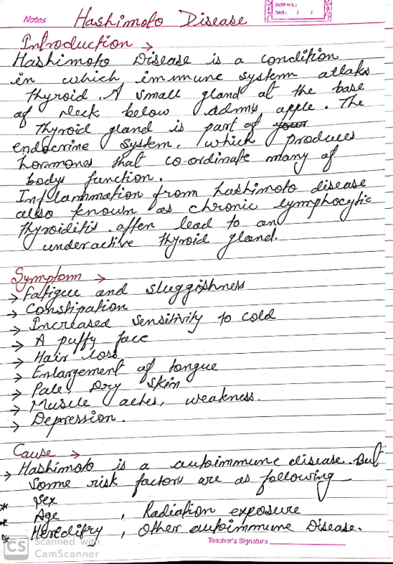 Notas Hashimoto Disease on Introduction > Hashimoto Disease is a conclition in which immune system atlaks thyroid A small gla