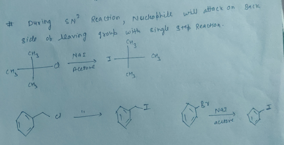 on Back # During side of SN² reaving will attack will attack step Reaction. Reaction, Nuckophill while group with single CHE